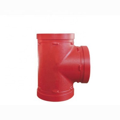 Topsun factory cheap price ductile iron pipe grooved joint fitting reducing tee