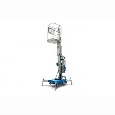 Aluminum alloy mobile electric aerial single mast lifting car elevators work platform